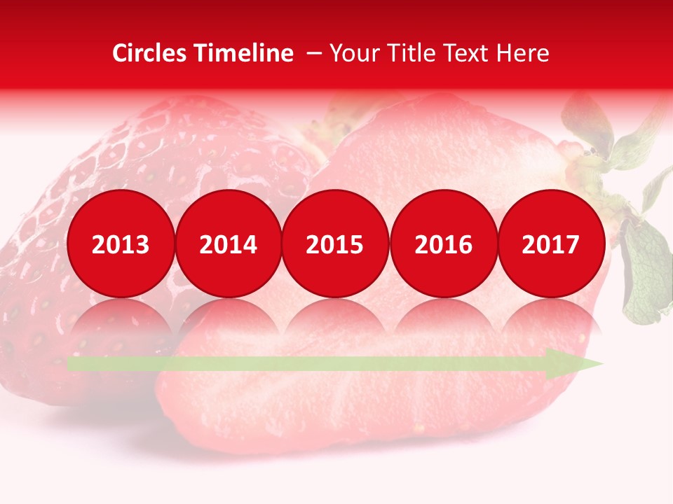 Isolated Fruits - Strawberries On White Background PowerPoint Template