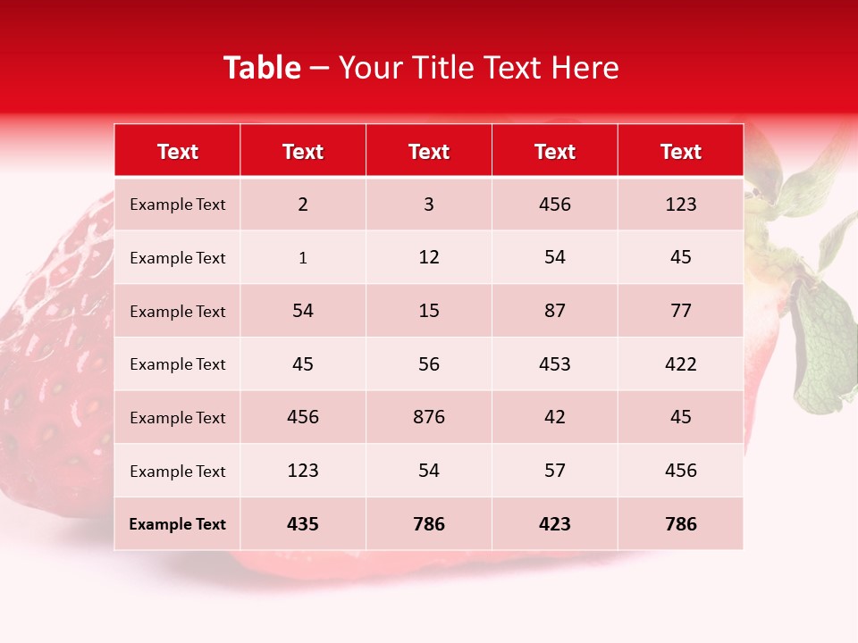 Isolated Fruits - Strawberries On White Background PowerPoint Template