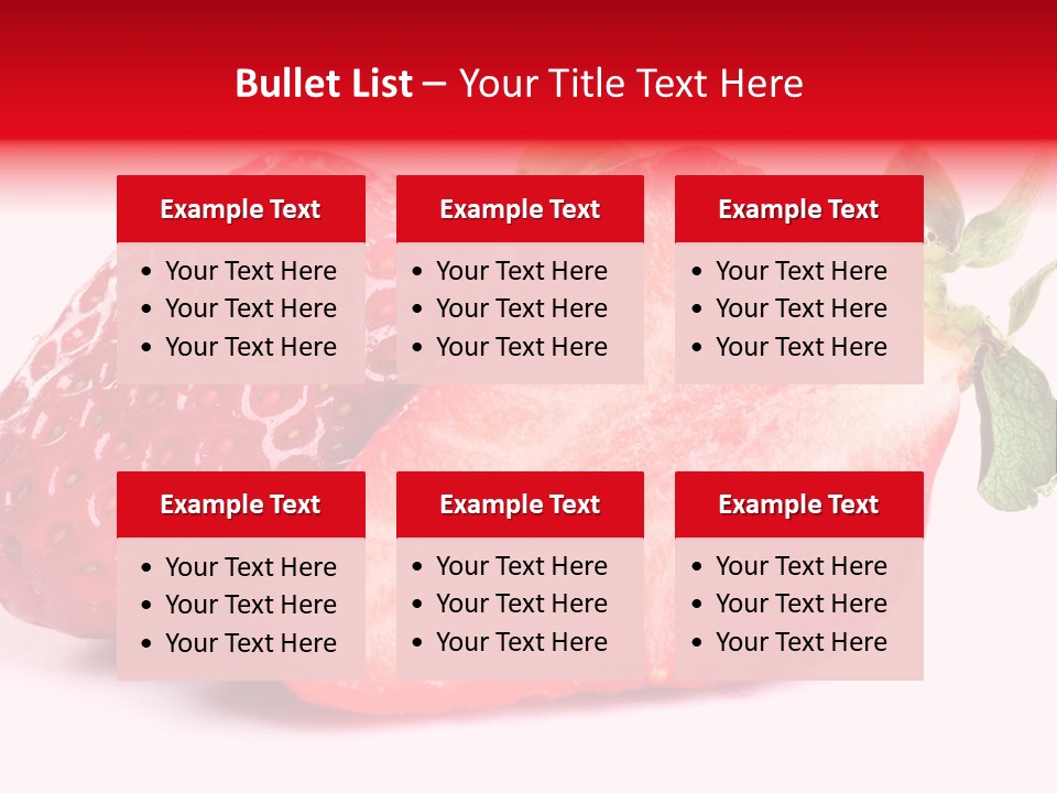 Isolated Fruits - Strawberries On White Background PowerPoint Template