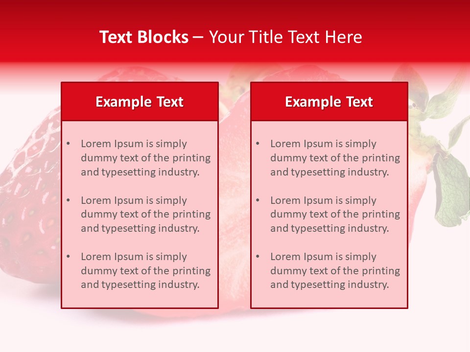 Isolated Fruits - Strawberries On White Background PowerPoint Template