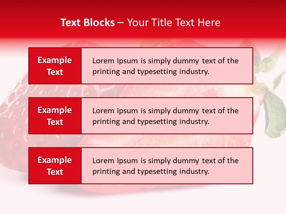 Isolated Fruits - Strawberries On White Background PowerPoint Template