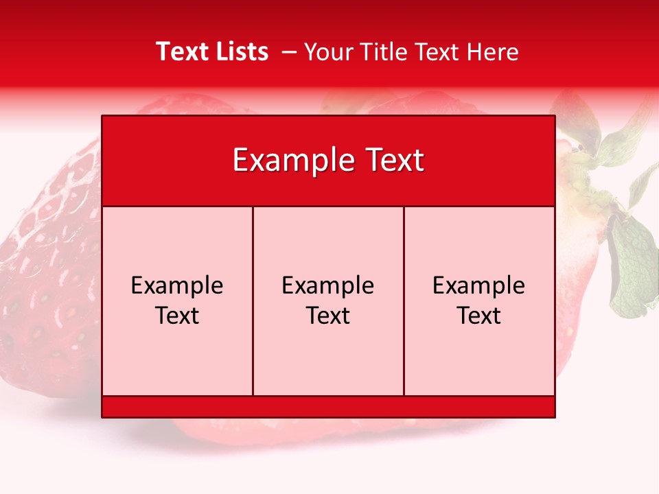 Isolated Fruits - Strawberries On White Background PowerPoint Template