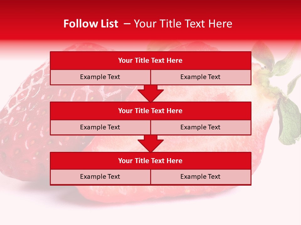 Isolated Fruits - Strawberries On White Background PowerPoint Template