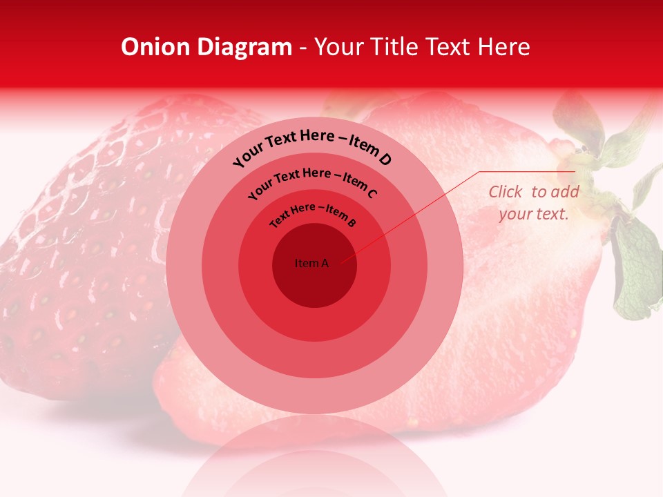 Isolated Fruits - Strawberries On White Background PowerPoint Template