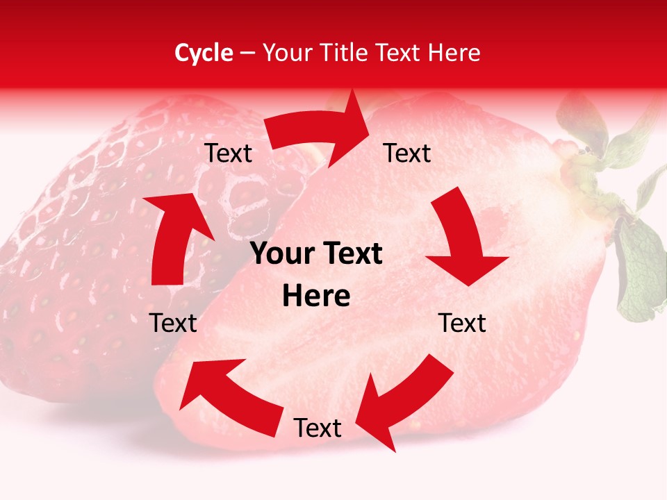 Isolated Fruits - Strawberries On White Background PowerPoint Template