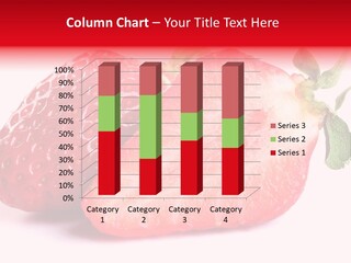 Isolated Fruits - Strawberries On White Background PowerPoint Template