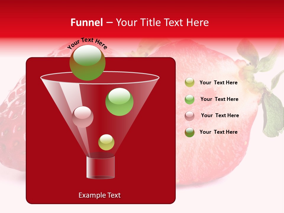 Isolated Fruits - Strawberries On White Background PowerPoint Template