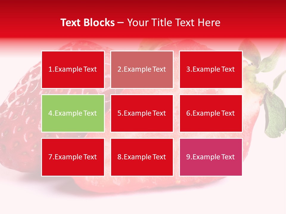 Isolated Fruits - Strawberries On White Background PowerPoint Template