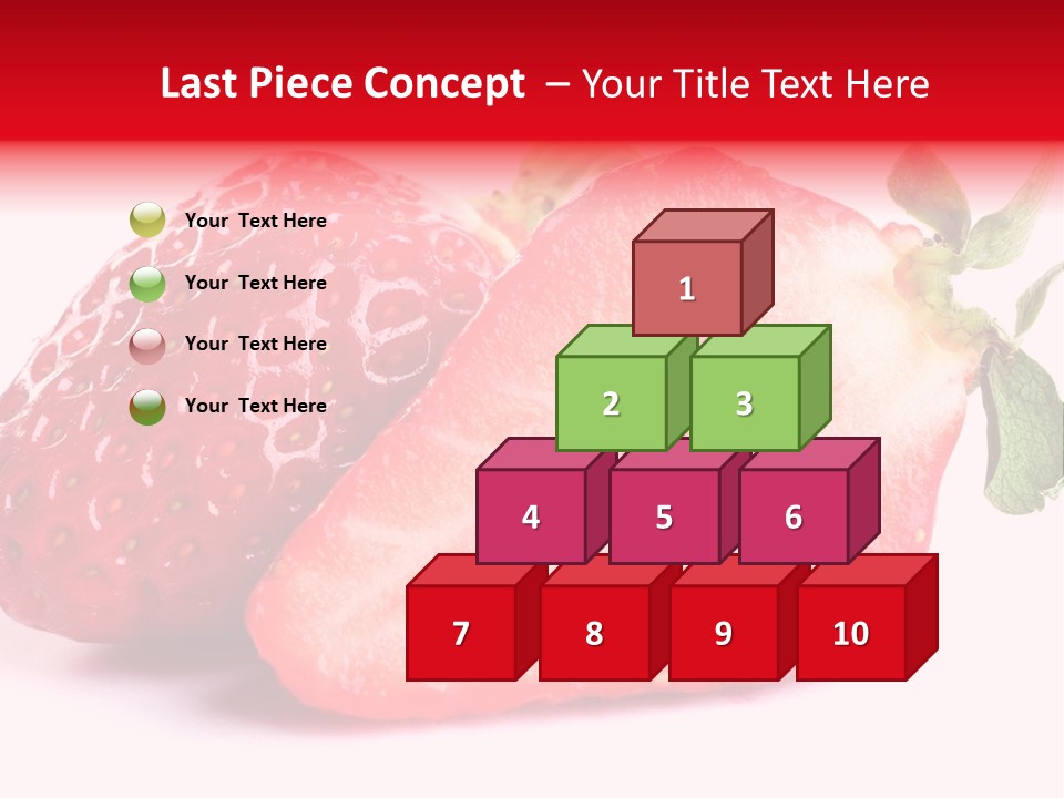 Isolated Fruits - Strawberries On White Background PowerPoint Template