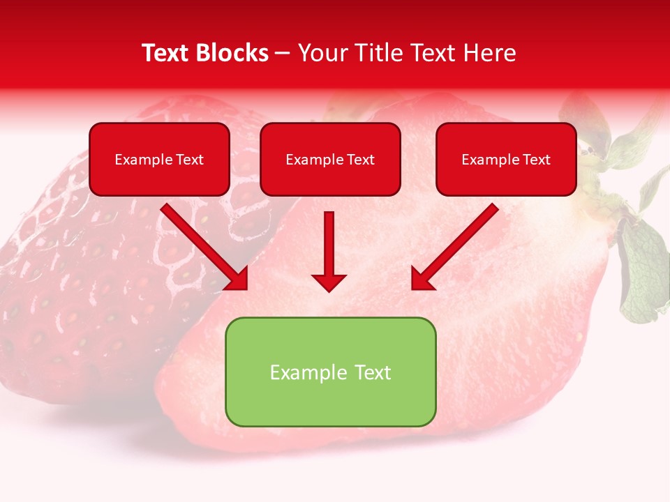Isolated Fruits - Strawberries On White Background PowerPoint Template