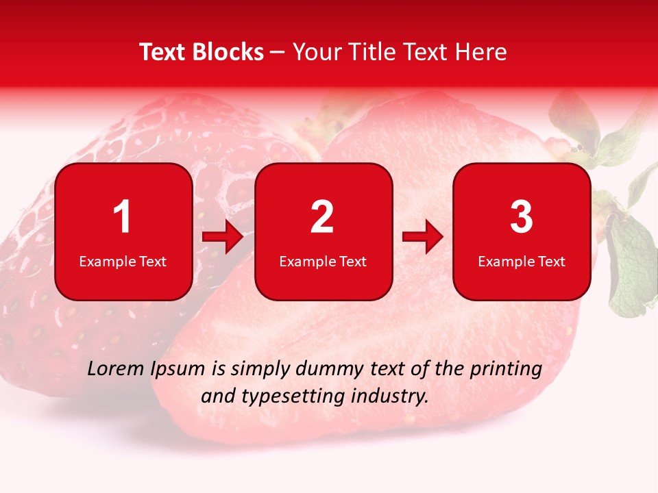 Isolated Fruits - Strawberries On White Background PowerPoint Template