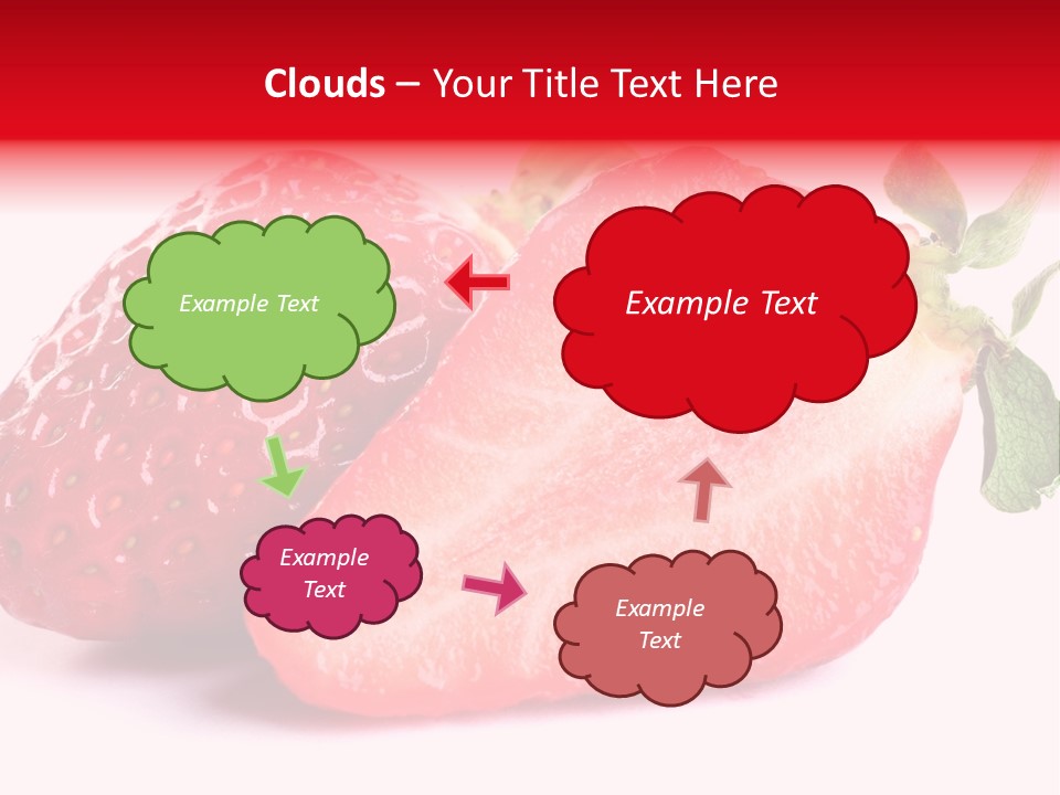 Isolated Fruits - Strawberries On White Background PowerPoint Template