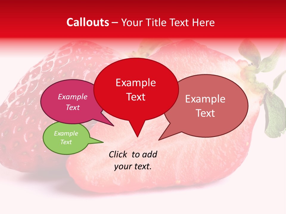 Isolated Fruits - Strawberries On White Background PowerPoint Template
