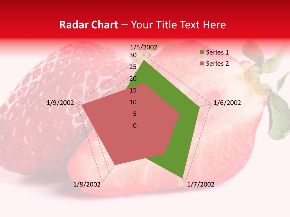Isolated Fruits - Strawberries On White Background PowerPoint Template
