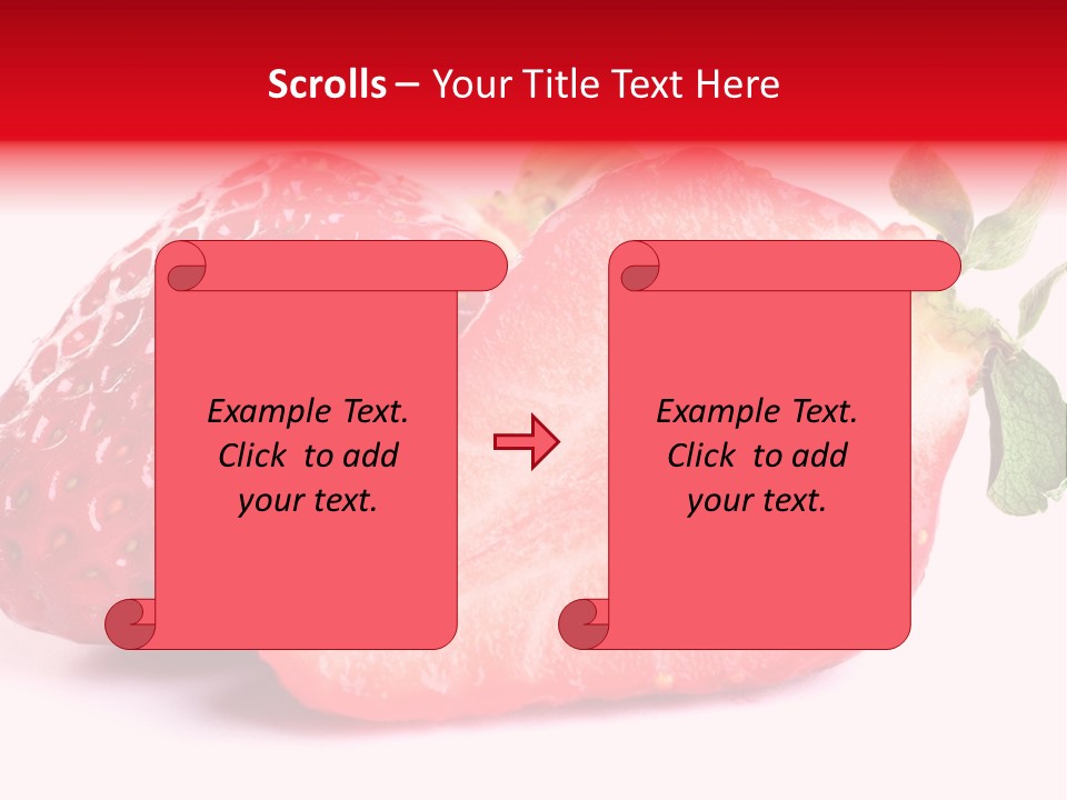 Isolated Fruits - Strawberries On White Background PowerPoint Template