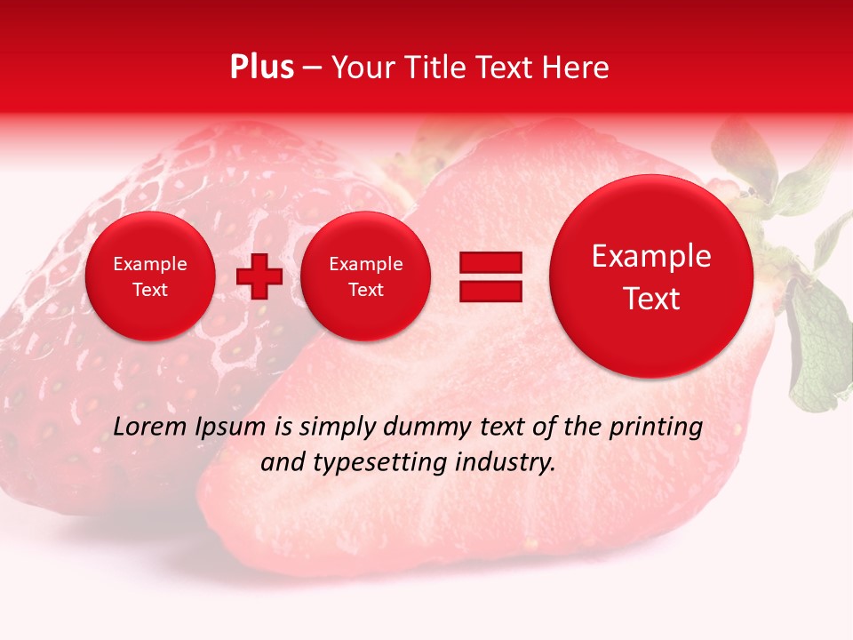 Isolated Fruits - Strawberries On White Background PowerPoint Template