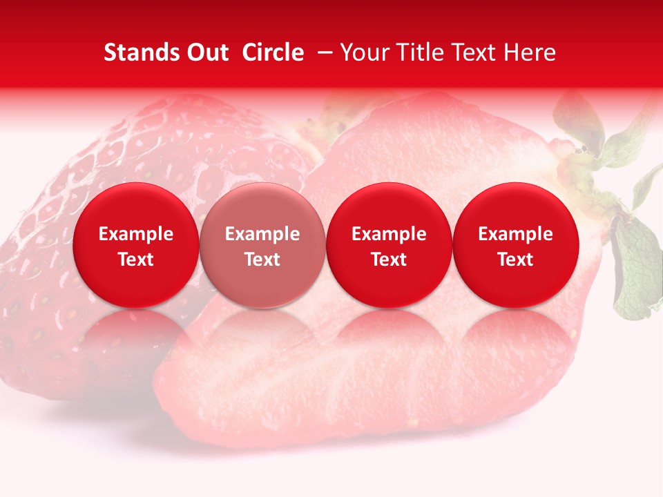 Isolated Fruits - Strawberries On White Background PowerPoint Template