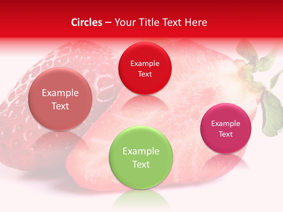 Isolated Fruits - Strawberries On White Background PowerPoint Template