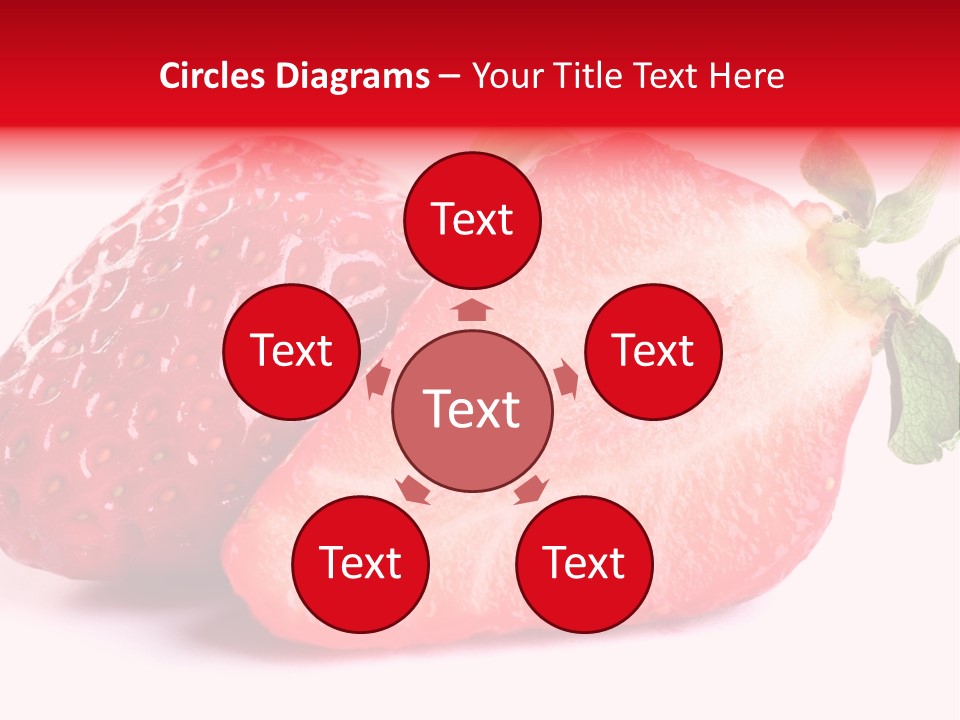 Isolated Fruits - Strawberries On White Background PowerPoint Template