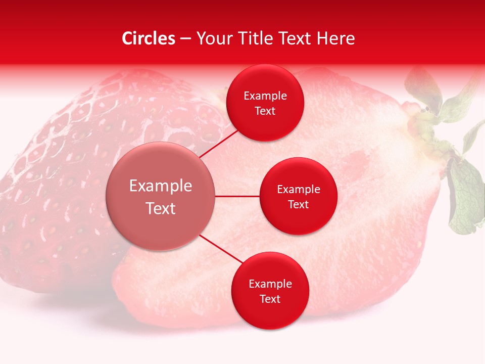 Isolated Fruits - Strawberries On White Background PowerPoint Template