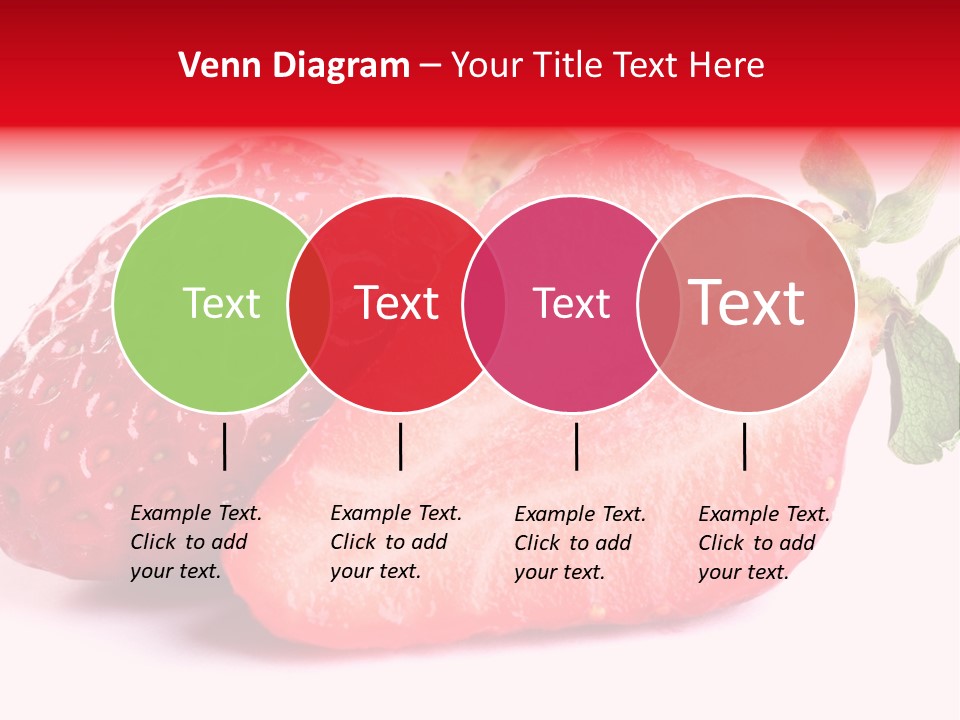 Isolated Fruits - Strawberries On White Background PowerPoint Template