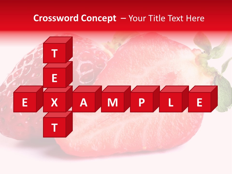 Isolated Fruits - Strawberries On White Background PowerPoint Template