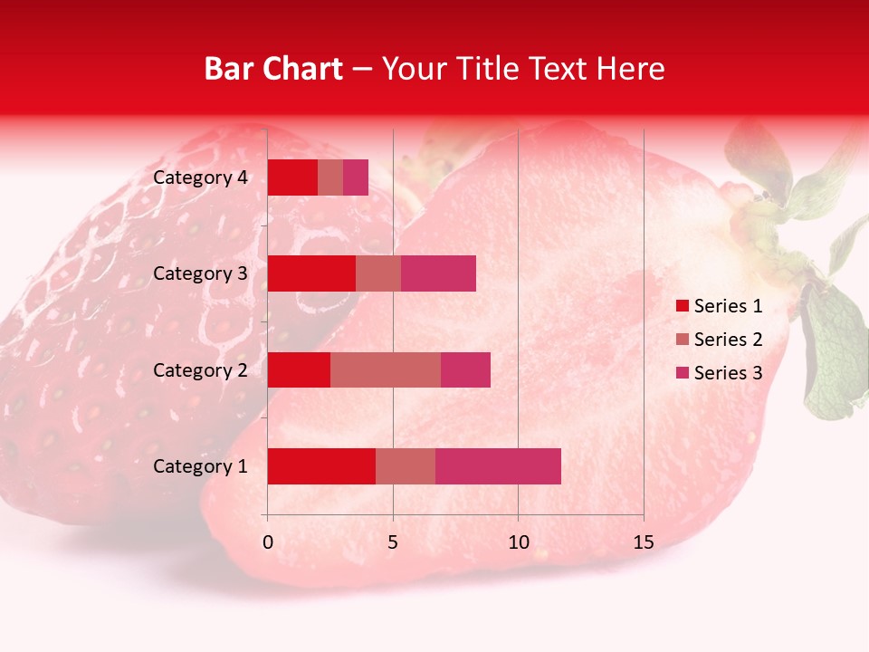 Isolated Fruits - Strawberries On White Background PowerPoint Template