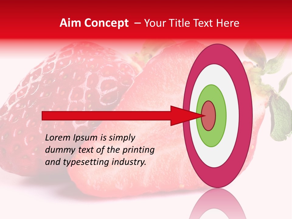 Isolated Fruits - Strawberries On White Background PowerPoint Template