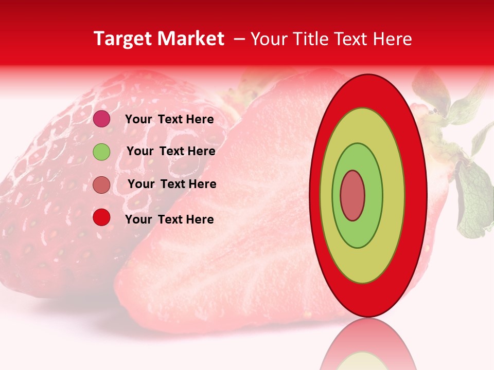 Isolated Fruits - Strawberries On White Background PowerPoint Template