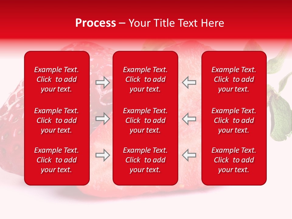 Isolated Fruits - Strawberries On White Background PowerPoint Template