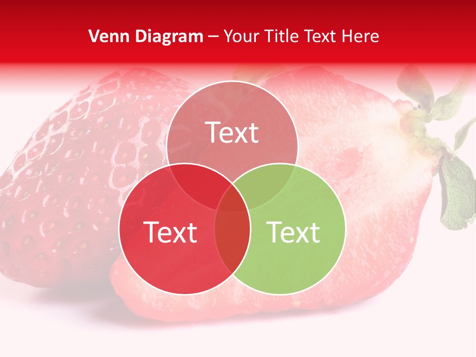 Isolated Fruits - Strawberries On White Background PowerPoint Template
