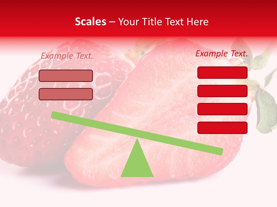 Isolated Fruits - Strawberries On White Background PowerPoint Template