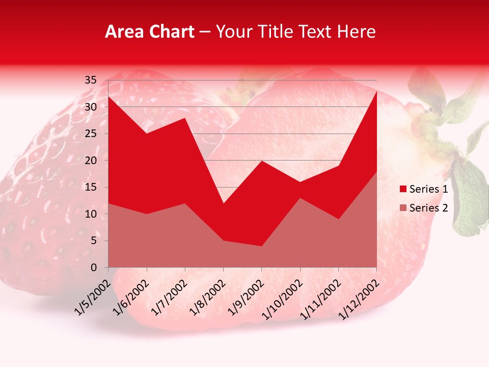 Isolated Fruits - Strawberries On White Background PowerPoint Template