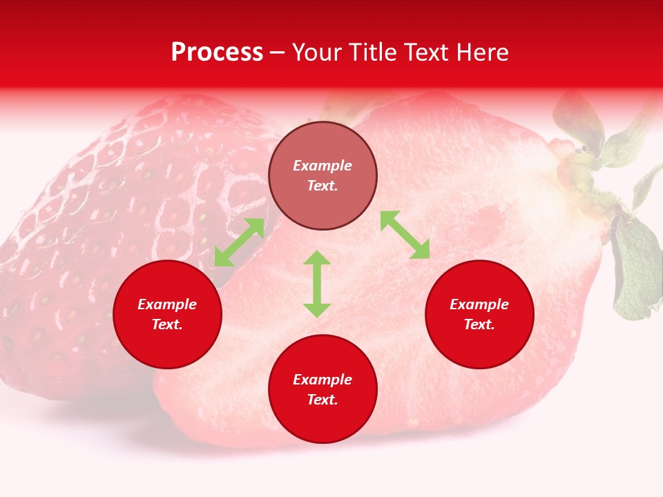 Isolated Fruits - Strawberries On White Background PowerPoint Template