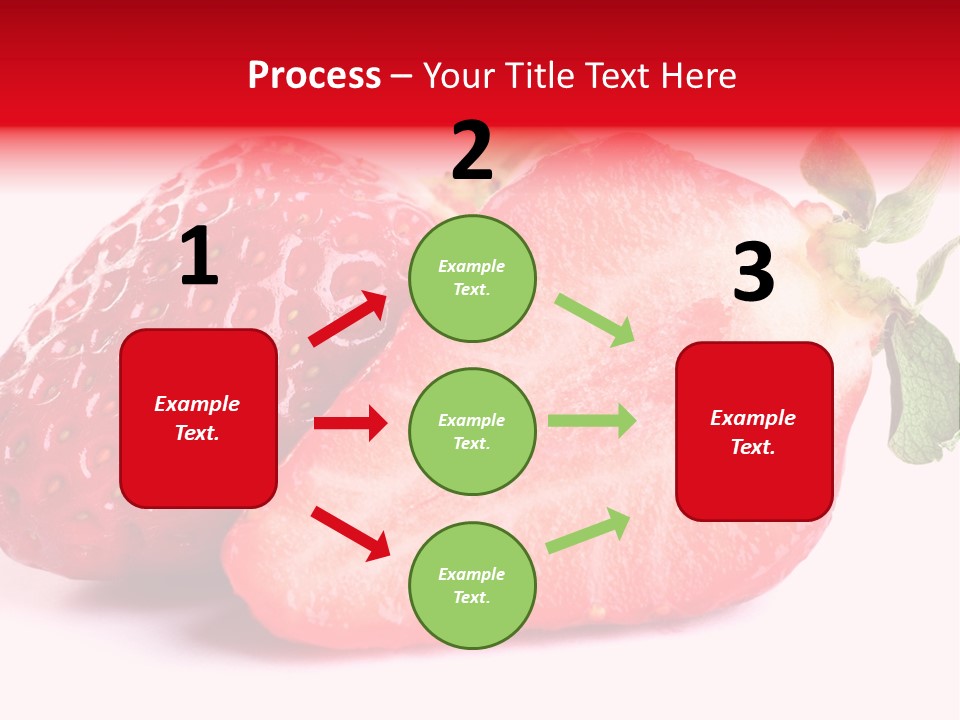Isolated Fruits - Strawberries On White Background PowerPoint Template
