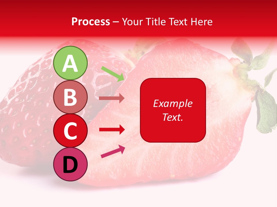 Isolated Fruits - Strawberries On White Background PowerPoint Template
