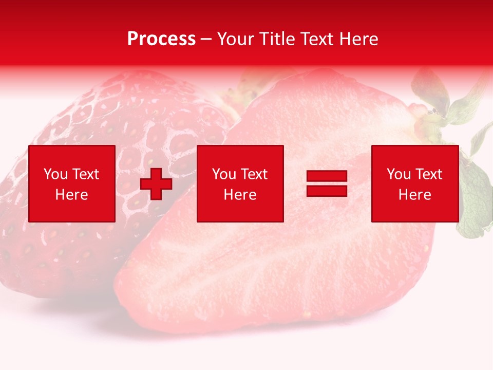 Isolated Fruits - Strawberries On White Background PowerPoint Template