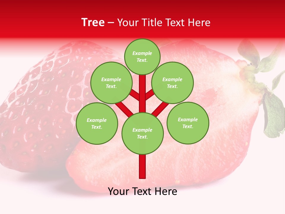 Isolated Fruits - Strawberries On White Background PowerPoint Template