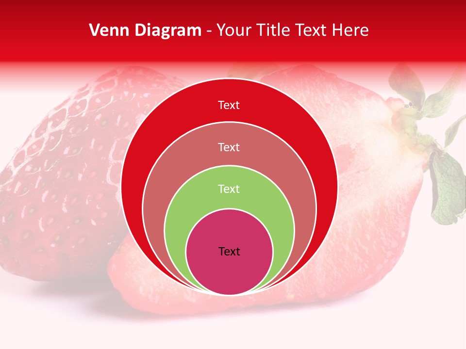 Isolated Fruits - Strawberries On White Background PowerPoint Template