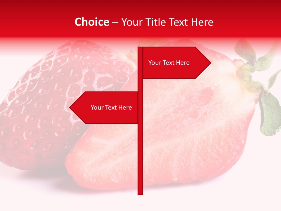 Isolated Fruits - Strawberries On White Background PowerPoint Template