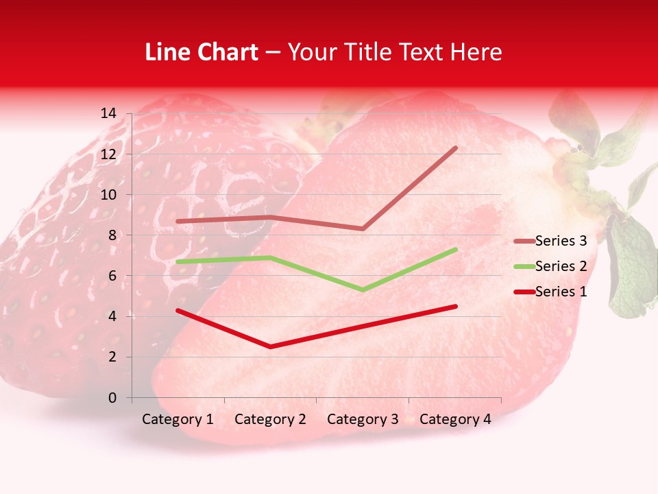 Isolated Fruits - Strawberries On White Background PowerPoint Template