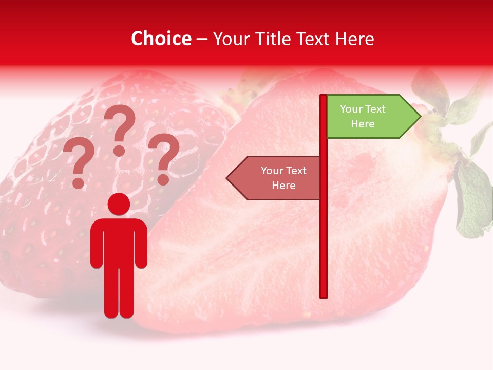 Isolated Fruits - Strawberries On White Background PowerPoint Template