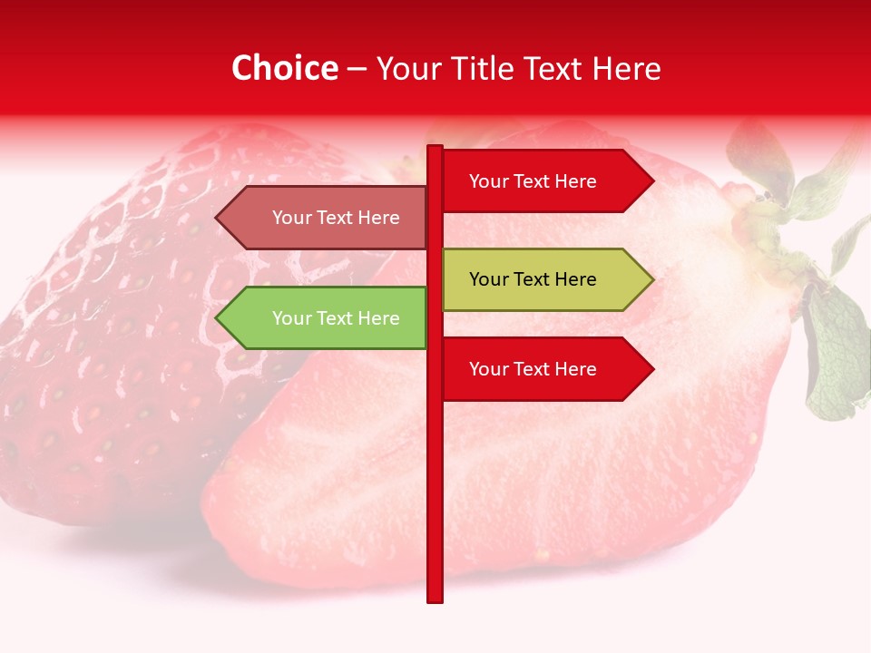 Isolated Fruits - Strawberries On White Background PowerPoint Template