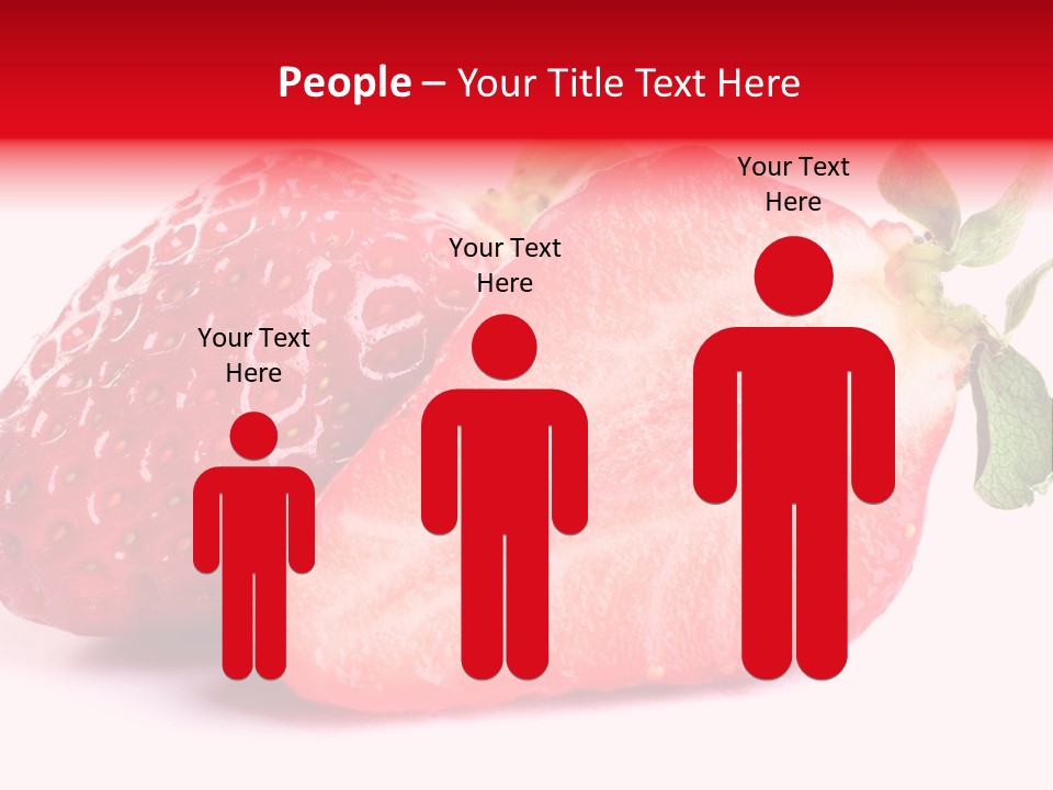 Isolated Fruits - Strawberries On White Background PowerPoint Template