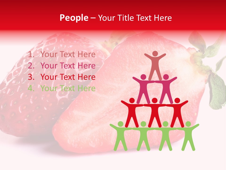 Isolated Fruits - Strawberries On White Background PowerPoint Template