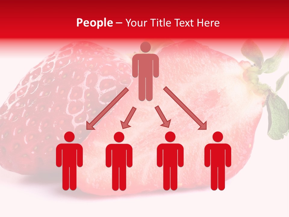 Isolated Fruits - Strawberries On White Background PowerPoint Template