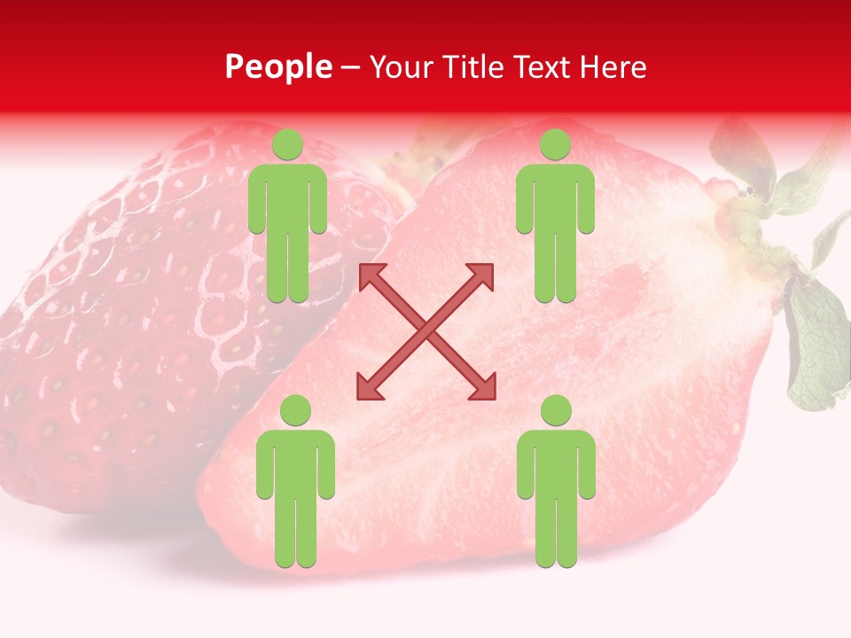 Isolated Fruits - Strawberries On White Background PowerPoint Template