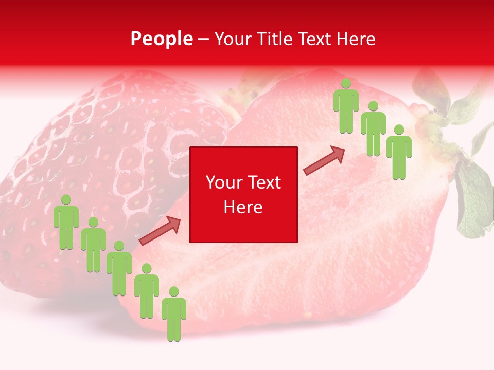 Isolated Fruits - Strawberries On White Background PowerPoint Template