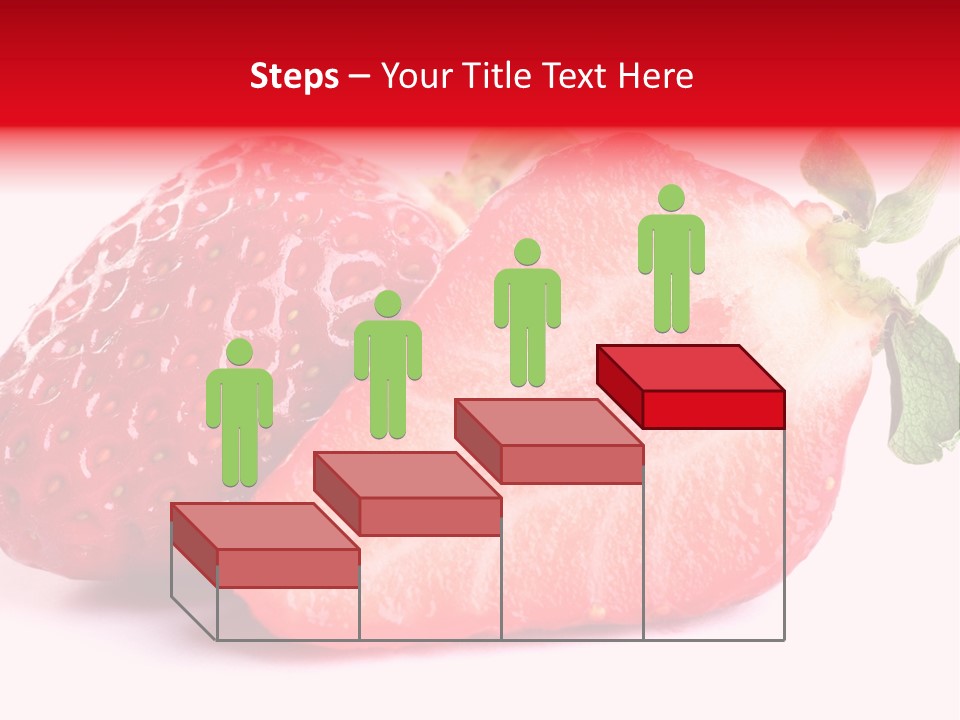 Isolated Fruits - Strawberries On White Background PowerPoint Template