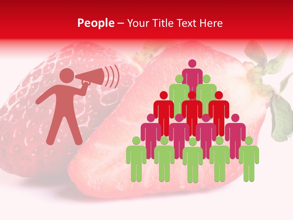 Isolated Fruits - Strawberries On White Background PowerPoint Template